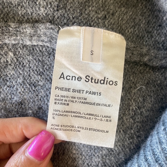 Acne Studios Oversized Gray Lambswool Sweater Dress - Size Small - Picture 15 of 17